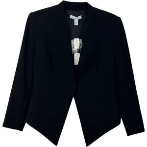 Dylan Gray Short Jacket Women Size 2 Black Blazer Open Front Cropped